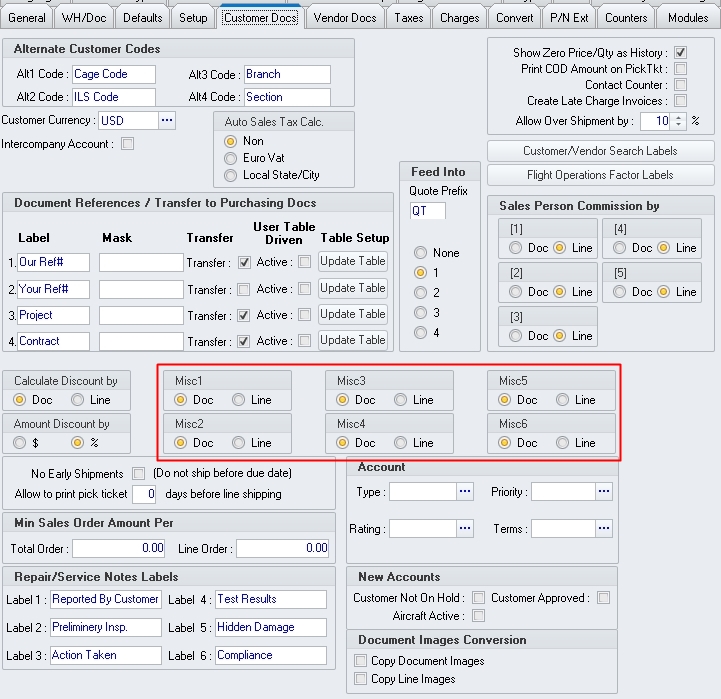 Misc Charges Defaults misc-charges-defaults