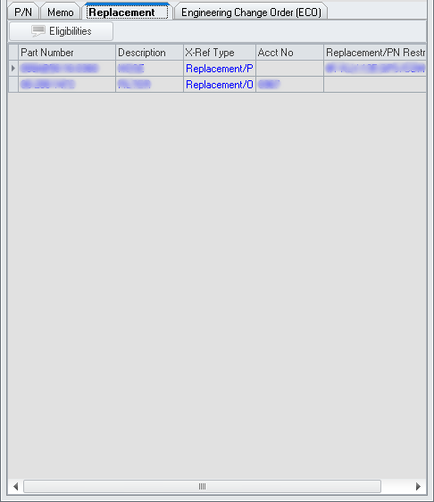 BOM Component Information Window